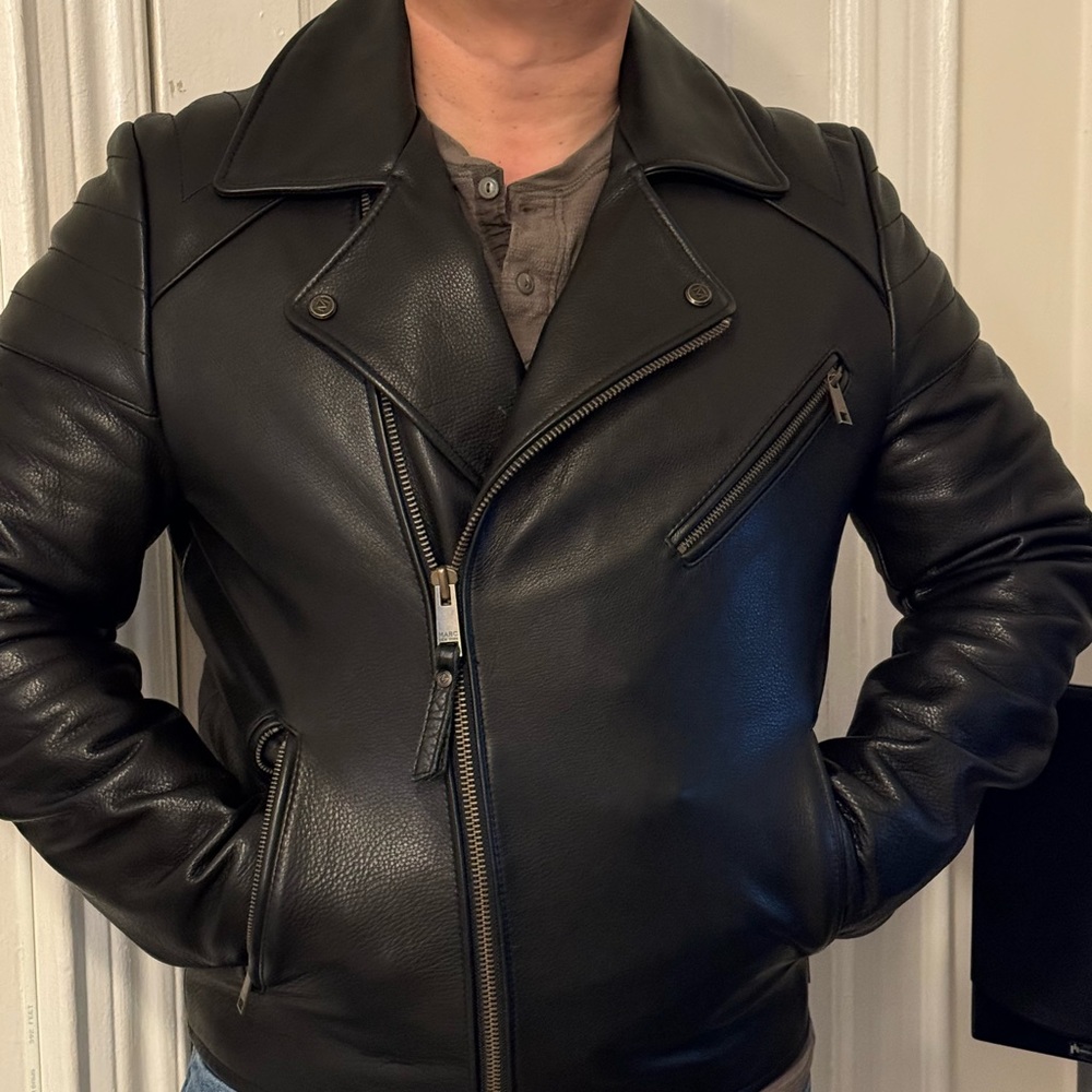 Marc New York Black leather Moto Jacket